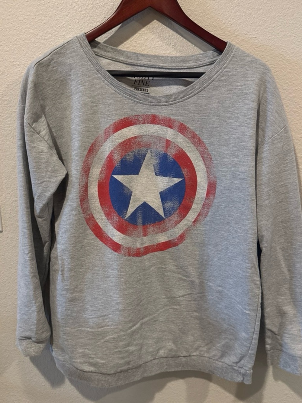 Mighty Fine x Marvel Captain America Light Gray Sweatshirt